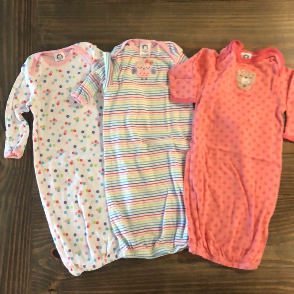 3 Newborn Onesies Gowns- Washed and never worn